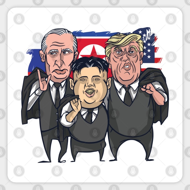 Putin Trump Kim Sticker by LR_Collections